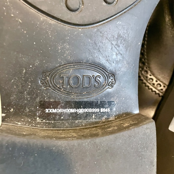 Tod's Black Leather Brogue Detail Boots Men's 7 - Picture 14 of 16
